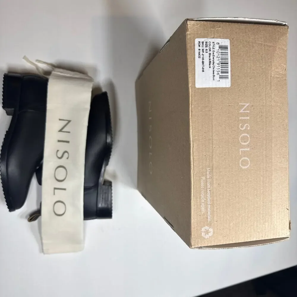 Nisolo‎ Eva Everyday Chelsea Boot Women’s Size 6.5 Black Slip-On Ankle Boot NIB